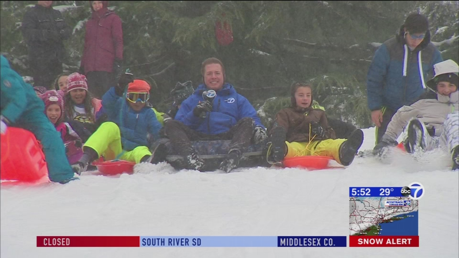 Families enjoy sledding at Central Park ABC7 New York
