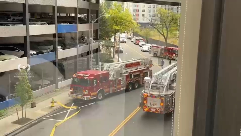 Fire crews on scene of apparent partial parking garage collapse in White Plains