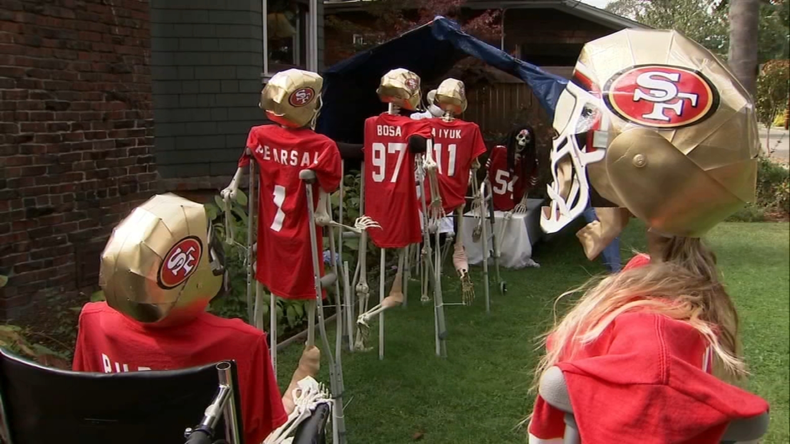East Bay home’s Halloween display illustrates 49ers’ injury woes