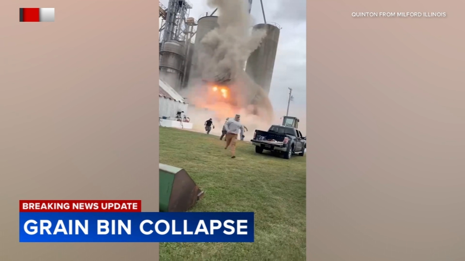 Grain bin collapses in Illinois, dramatic video shows
