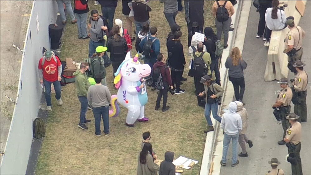 Protesters gather in Broadview