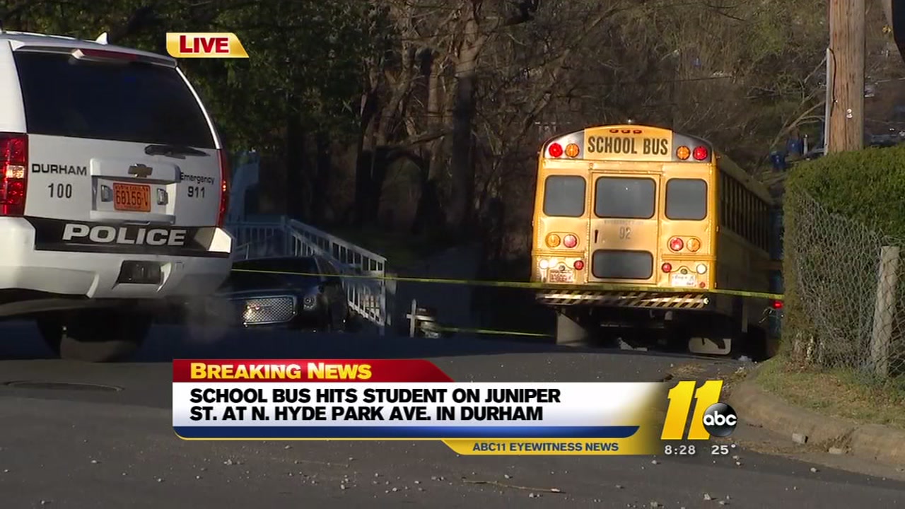 Child hit by school bus in Durham
