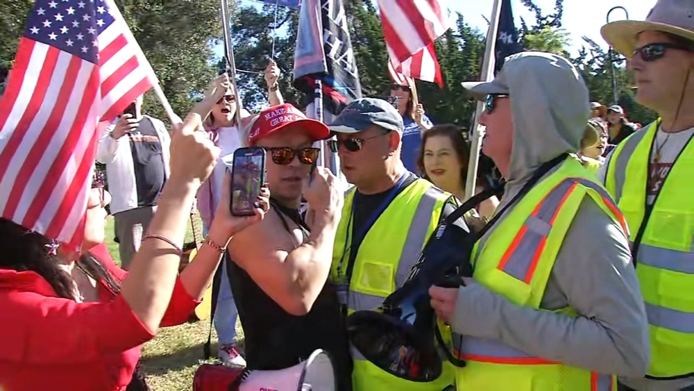 Pro-Trump counter-protesters crash Palo Alto 'No Kings' rally