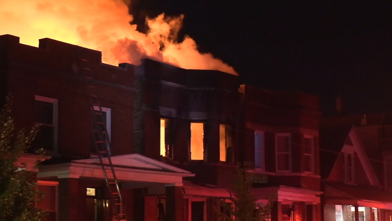 Chicago firefighters battle South Side fire, video shows