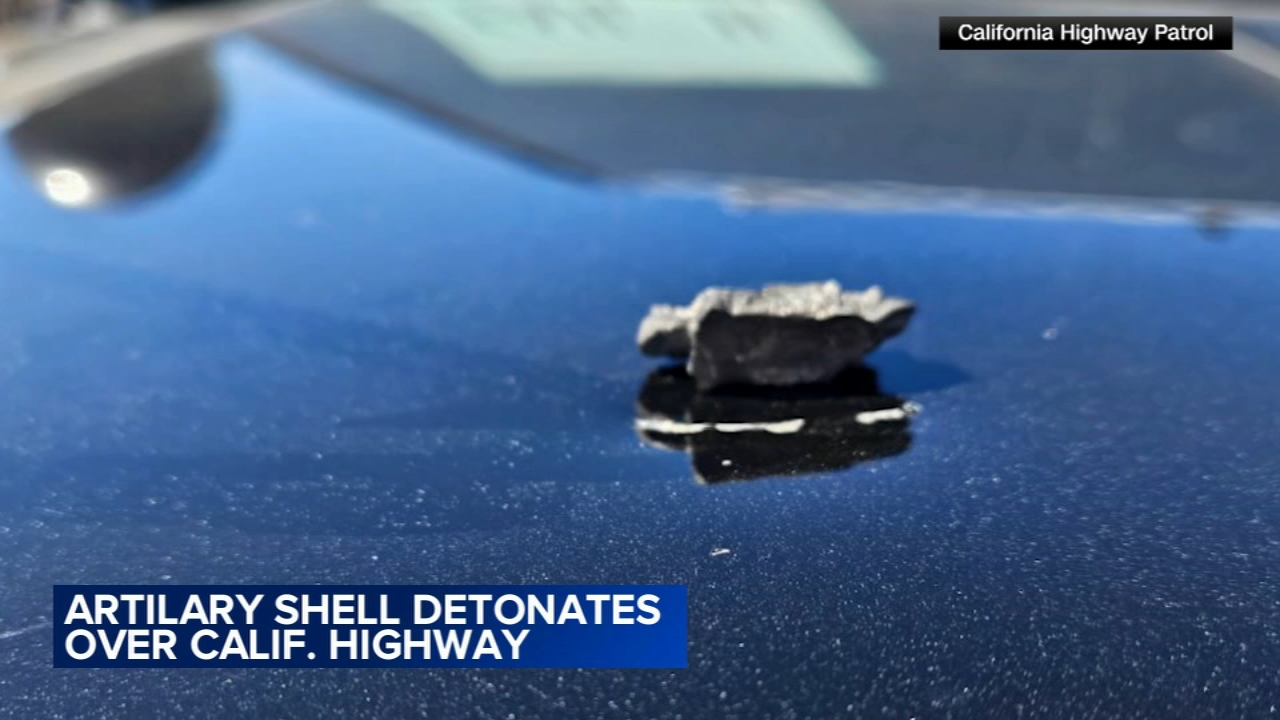 Marine Corps shrapnel hit patrol car on California freeway: CHP
