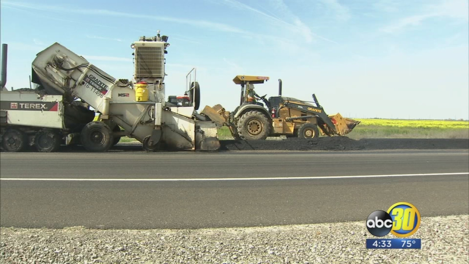 Highway 41 between Lemoore and Stratford undergoing major paving