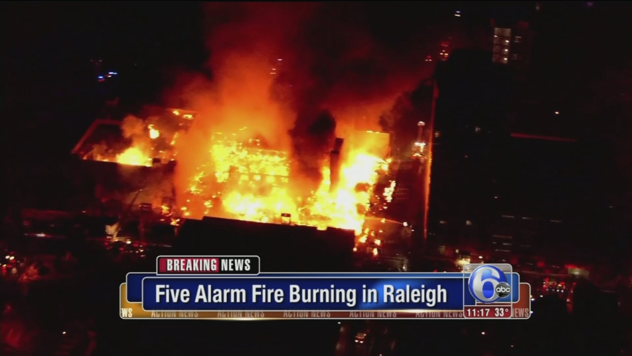 Huge Five Alarm Fire Burns In Downtown Raleigh Huge Five Alarm Fire Burns In Downtown Raleigh