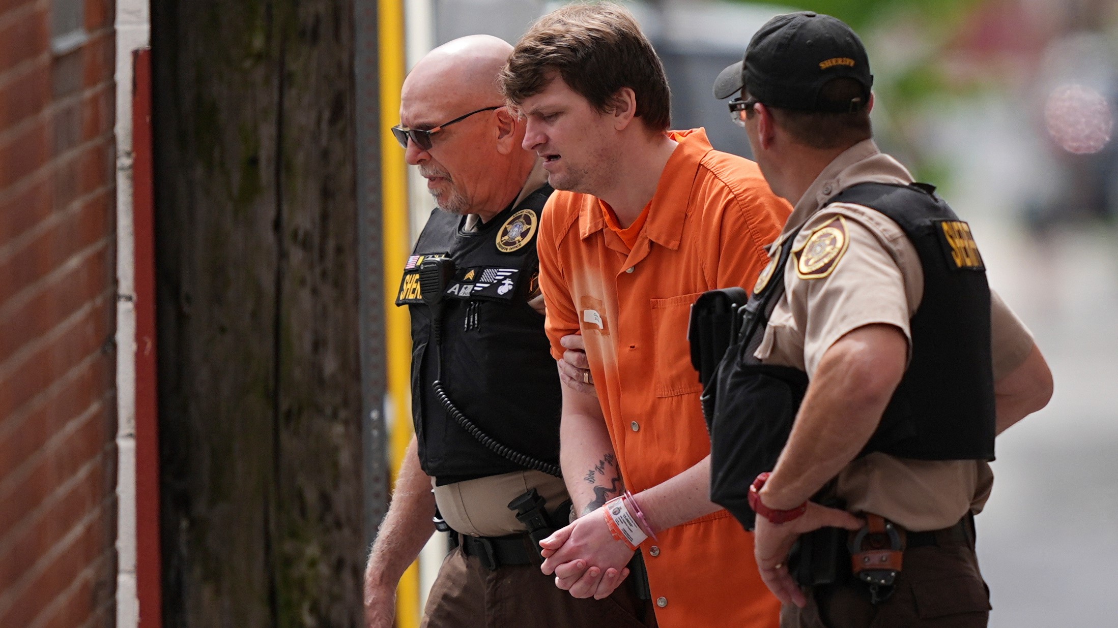 Sexual assault suspect Ian Cleary departs from the Adams County Court House in Gettysburg, Pa., May 29, 2025.