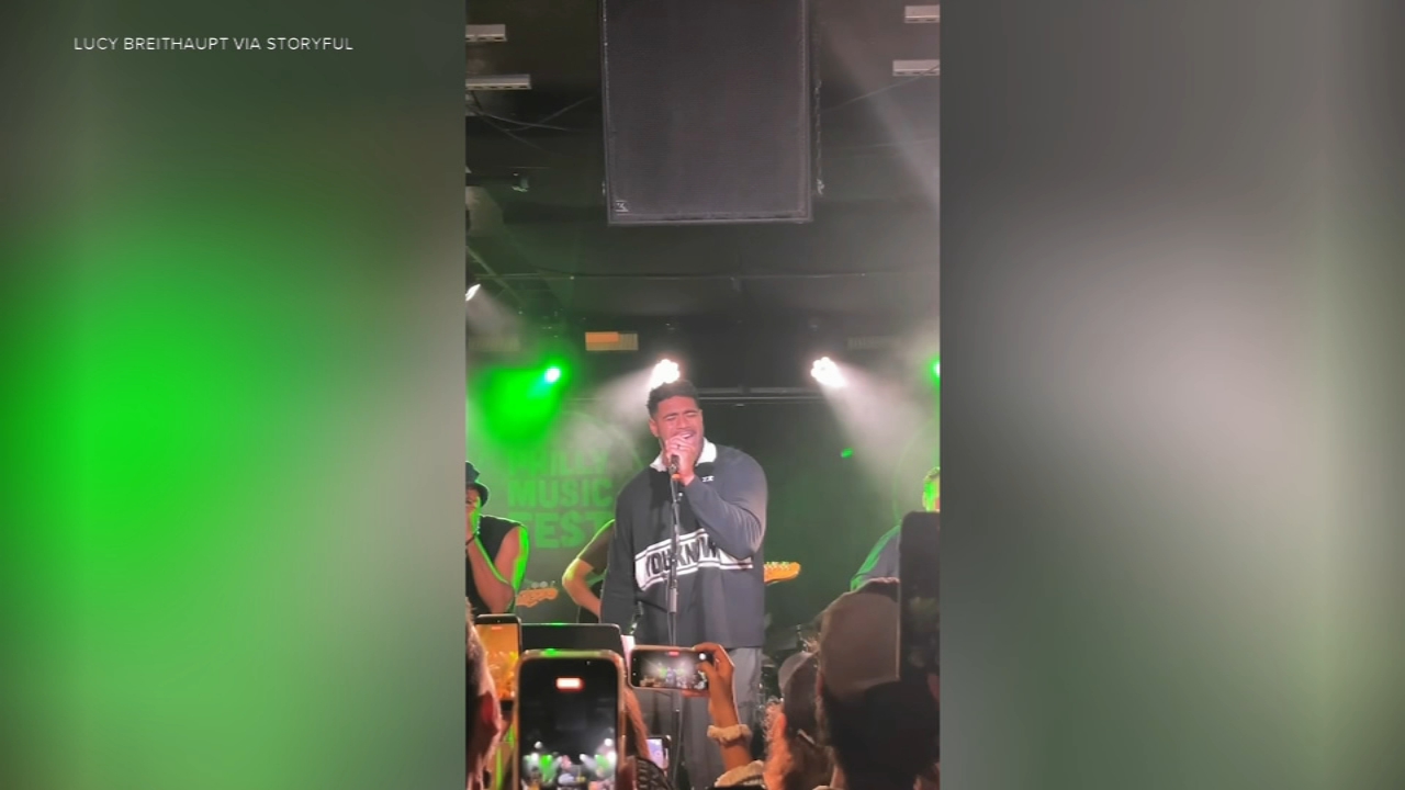 Eagles' Jordan Mailata surprises Philly Music Fest crowd