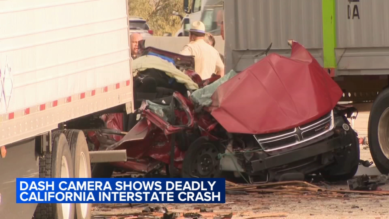 Dashcam video shows violent California crash