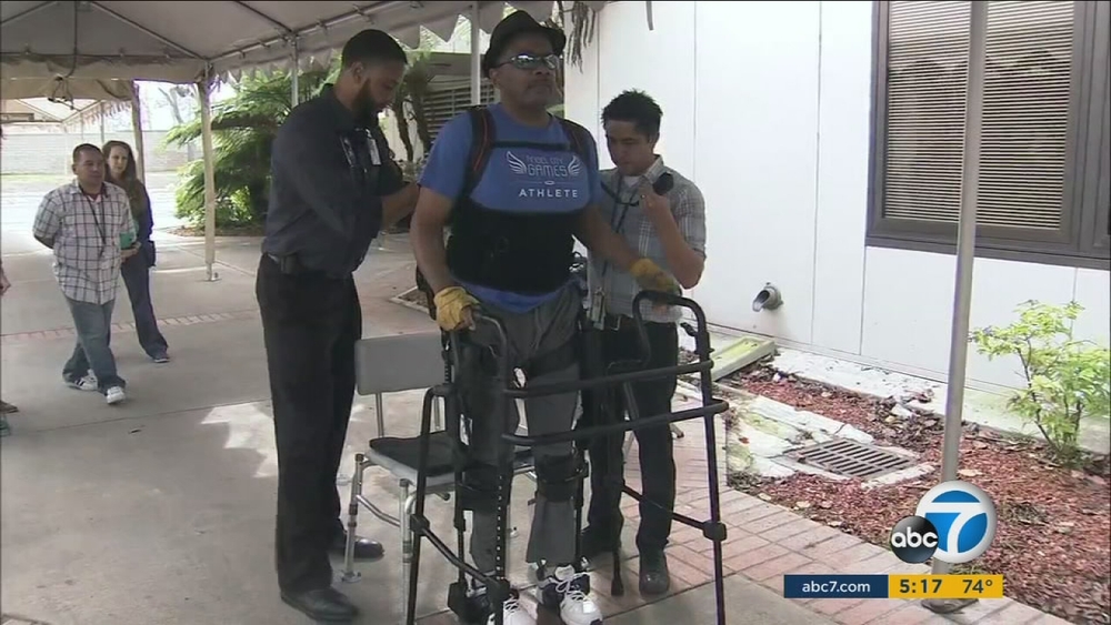 New device in Long Beach helps paralyzed veteran walk