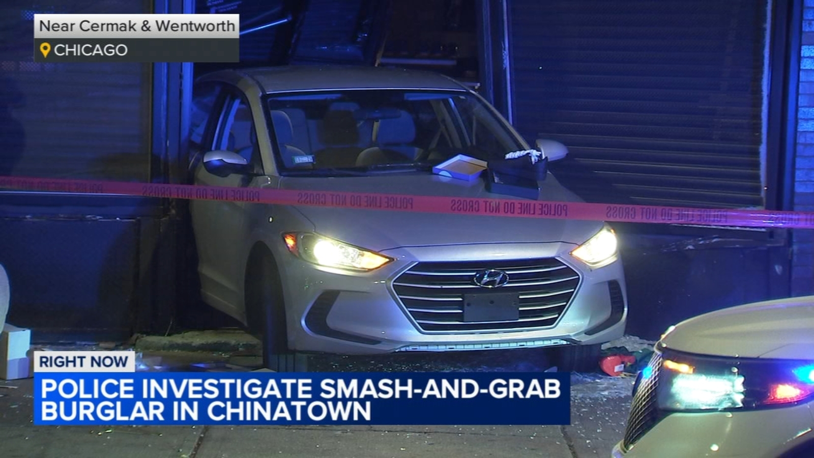 Crash-and-grab thieves hit Chinatown business, police say