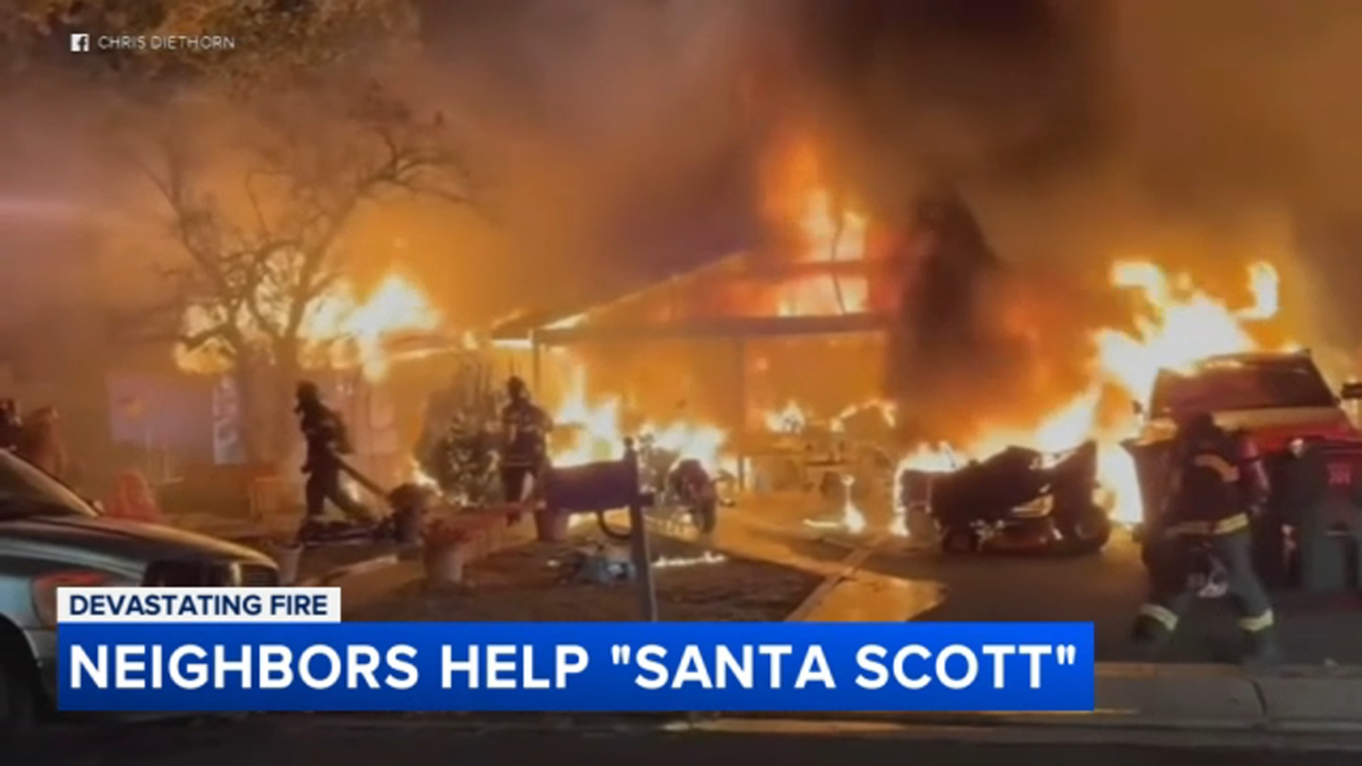 Community rallies around 'Santa Scott' after fire destroys family home