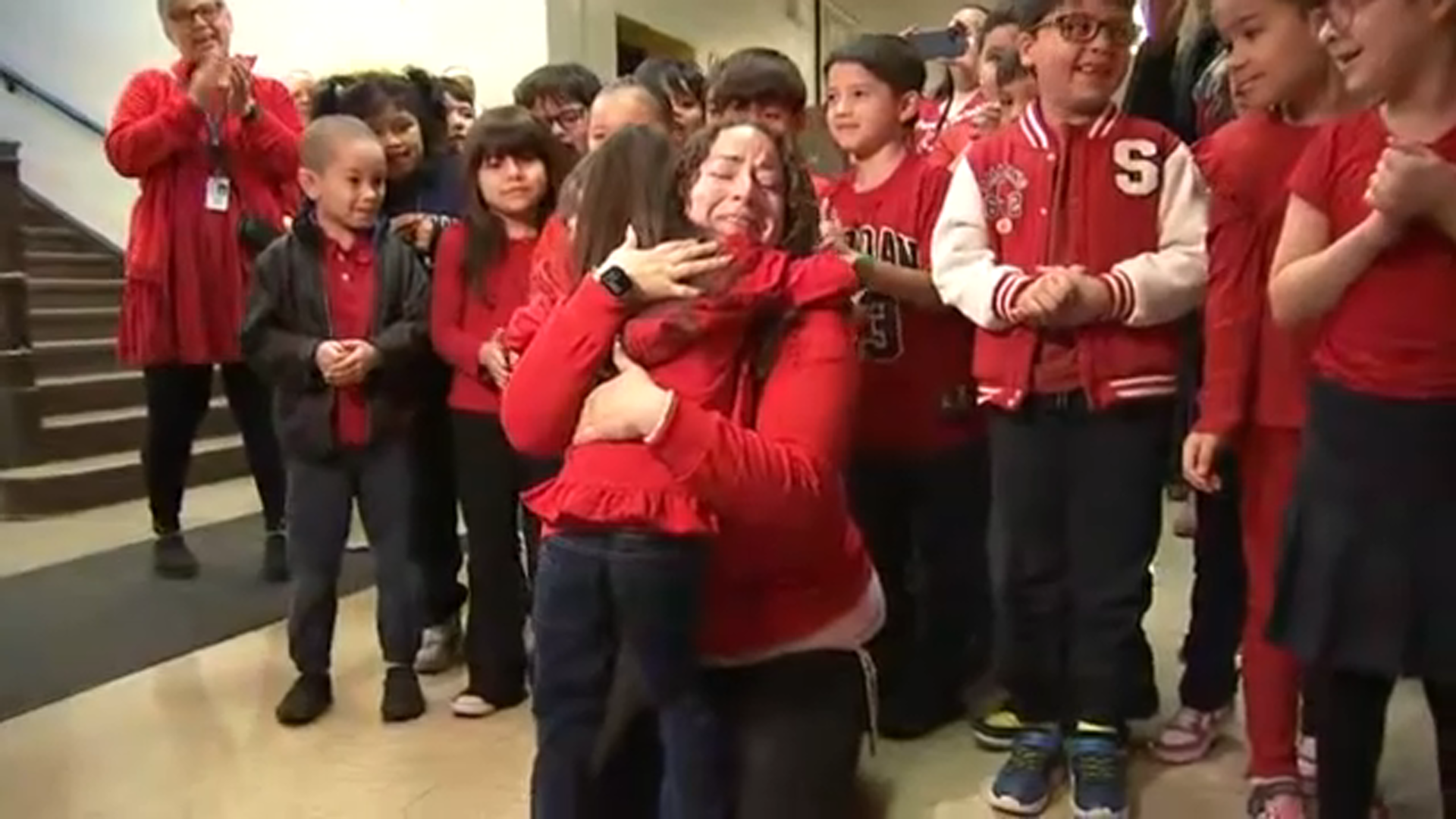 Joselin ran into her teacher's arms on Tuesday. The school welcomed her back after Josie underwent a succesful heart transplant.