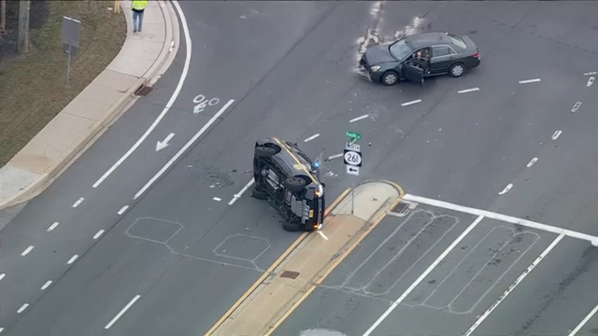 Chopper 6 was over the scene where a Delaware state trooper was involved in a crash Wednesday morning.