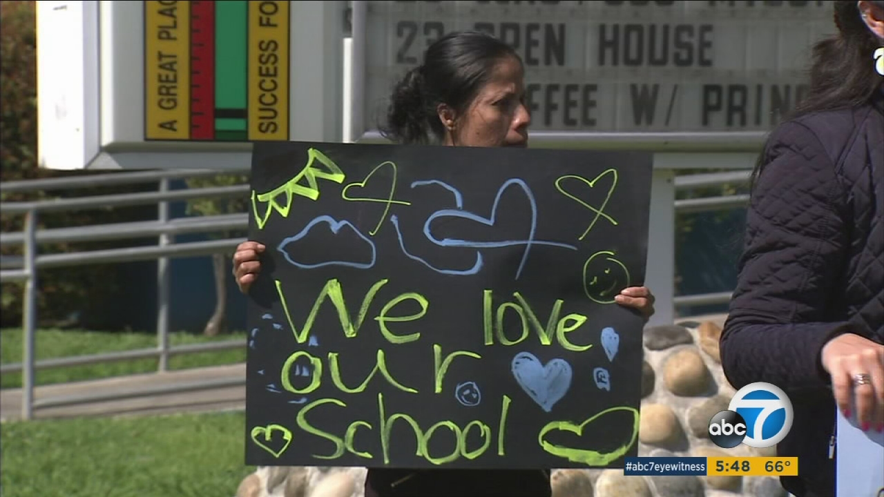 Palms students, teachers protest sharing campus with charter school