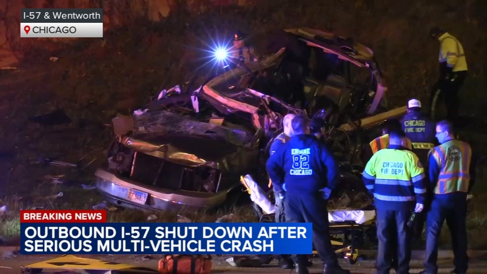 OB I-57 shutdown after serious multi-vehicle crash, ISP says