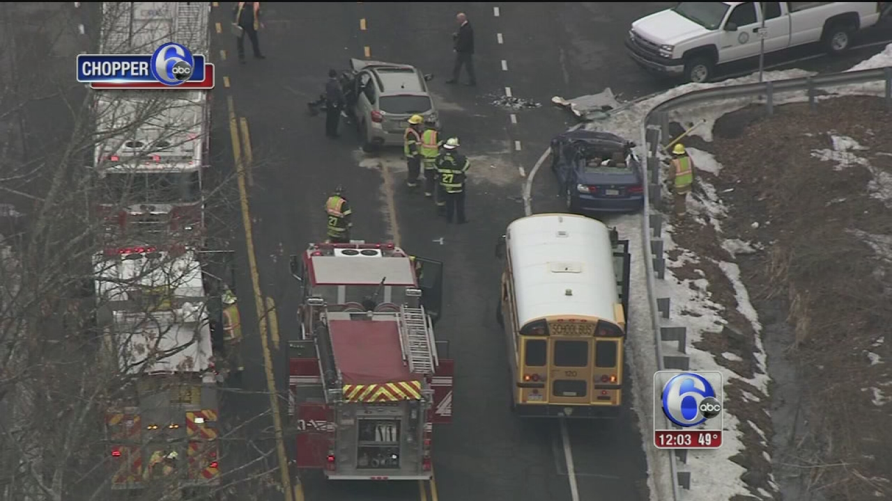Crash involving school bus in Bucks Co.