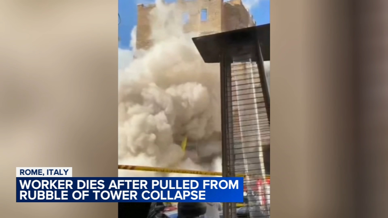 Worker dies after being pulled from rubble of Rome tower collapse