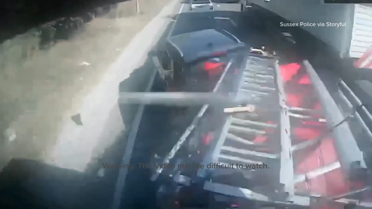 Video and 999 call released of truck driver crashing into parked cars