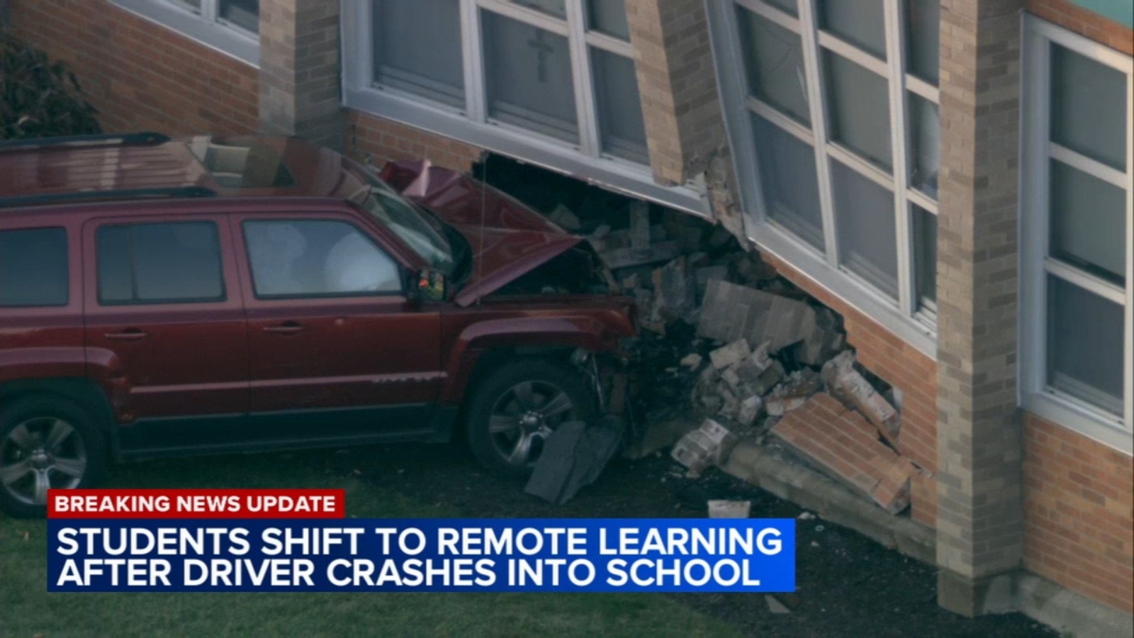 Burbank news: Car crash damages St. Laurence High School at 5556 West 77th Street in Burbank, Illinois, prompts e-learning – ABC7 Chicago
