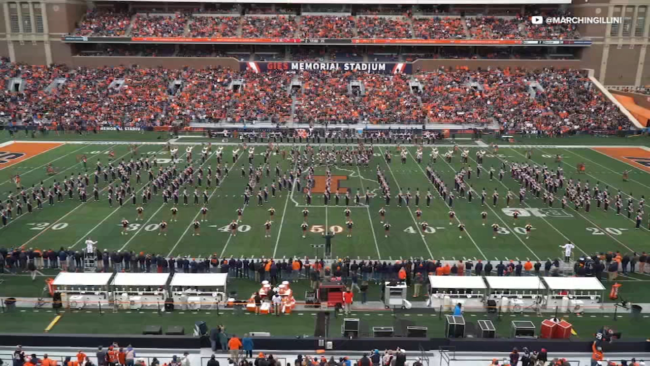 
U of I marching band taking part in Metallica challenge