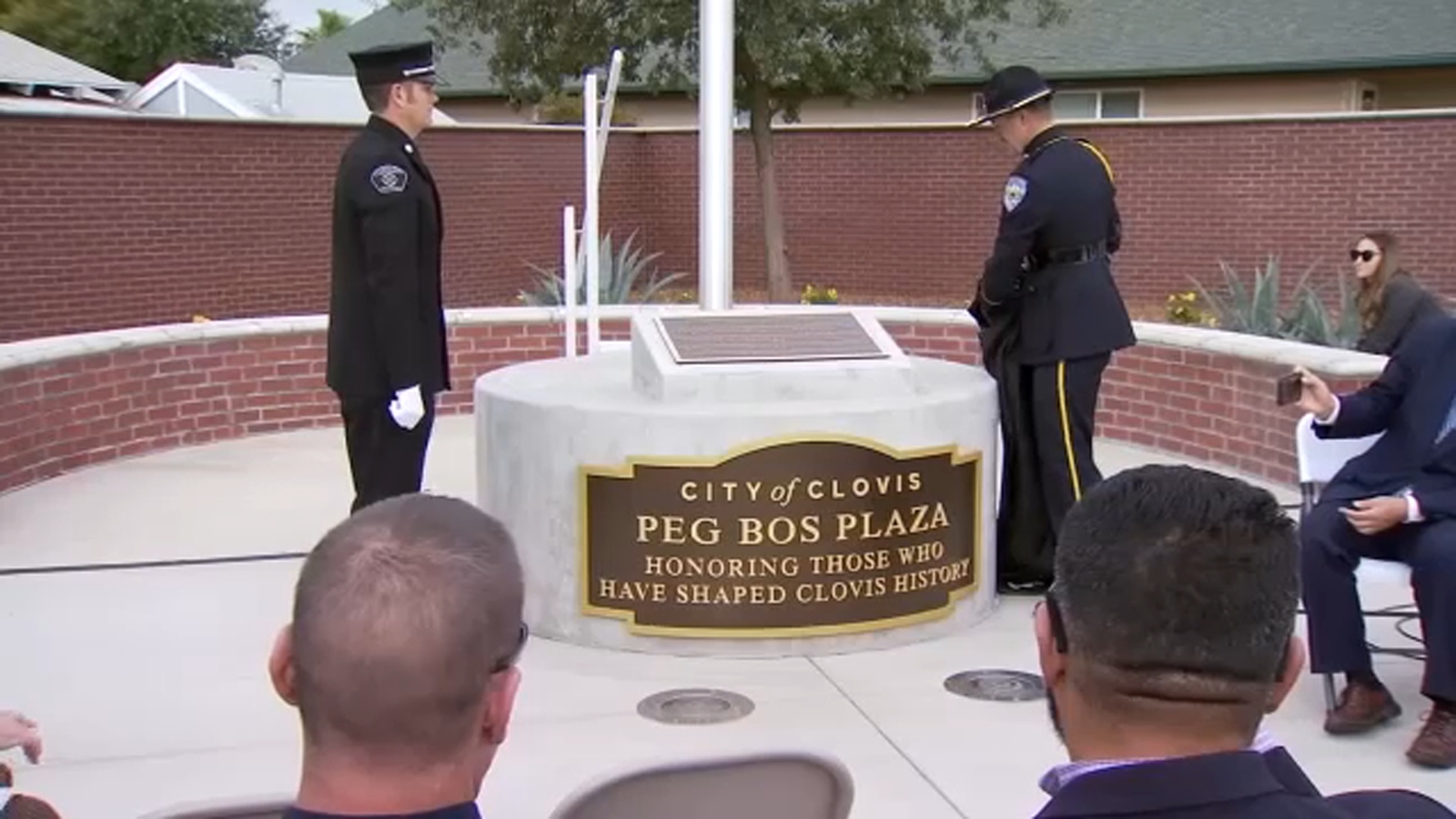 Clovis unveils news plaza honoring its first woman mayor, Peg Bos