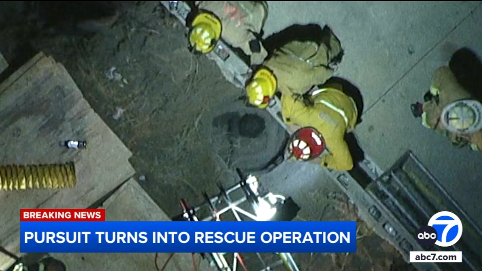 Chase suspect falls down 30-foot hole at Lincoln Heights construction site