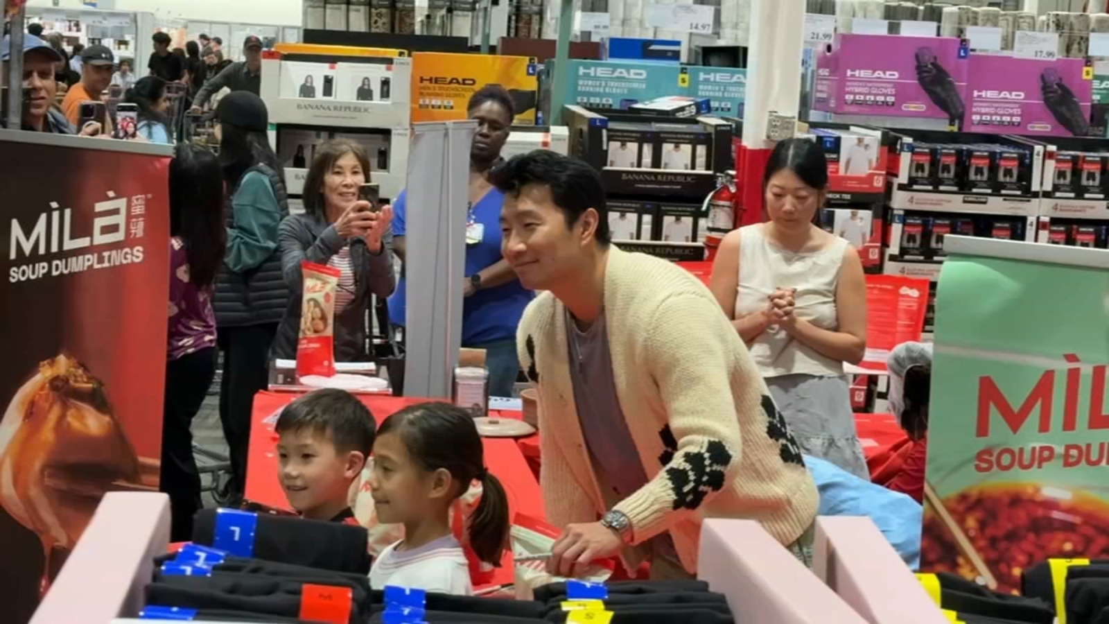 Actor Simu Liu spotted serving shoppers at East Bay Costco