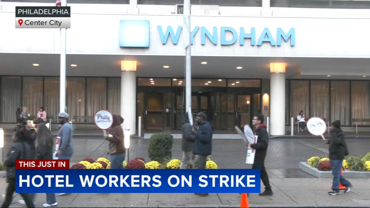 Center City Wyndham hotel workers go on strike amid contract negotiations