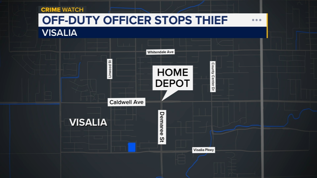 Off-duty Visalia Police officer stops theft suspect at Home Depot parking lot 