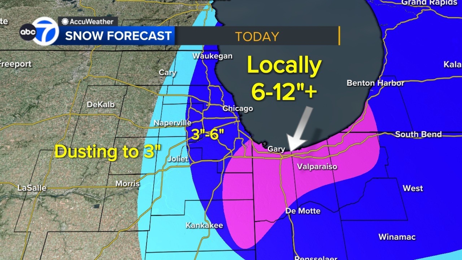 Chicago snow accumulation: Winter Storm Warning issued, dangerous driving conditions prompts some CPS school closings Monday