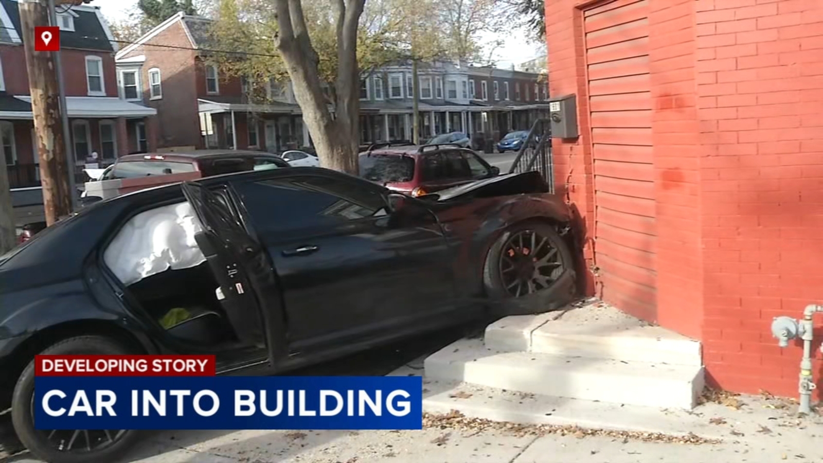 Car crashes into building in Wilmington, Delaware