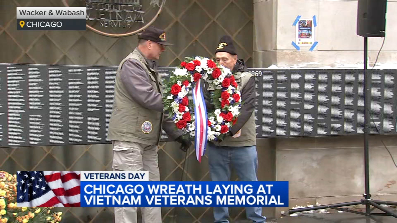 A wreath laying ceremony was held at the Vietnam Veterans Memorial and at Soldier Field.