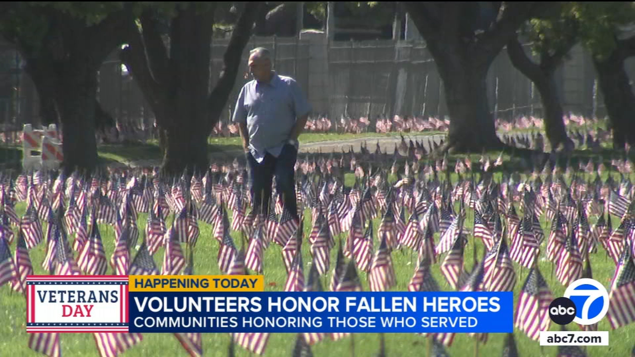 Union places flags at Riverside National Cemetery after event canceled