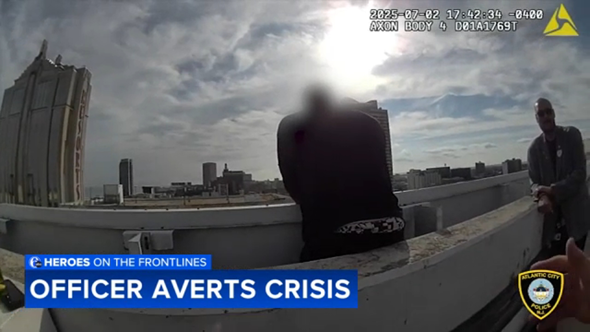 Atlantic City officers stop man from jumping off parking garage ledge