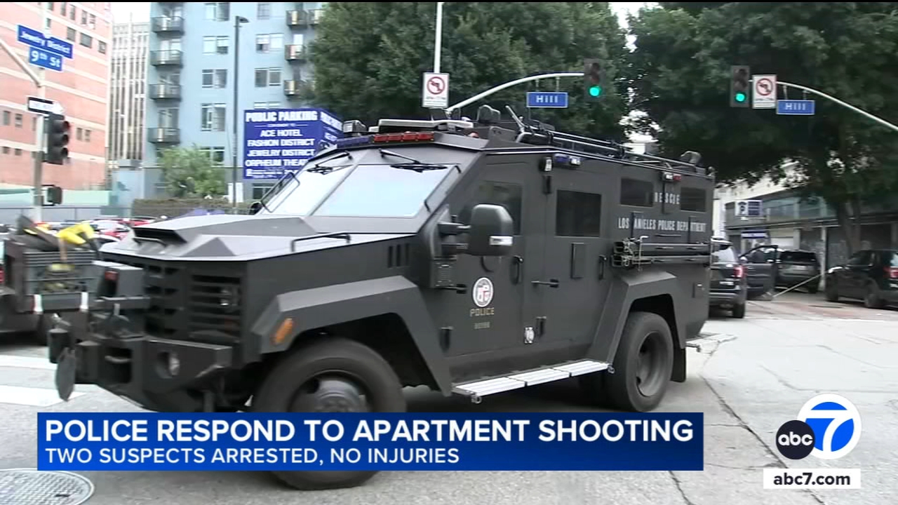 LAPD swarms apartment building after reported shooting; 2 in custody