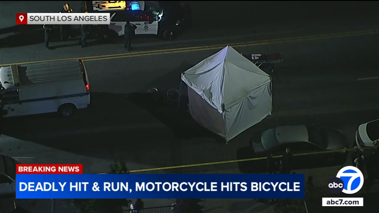 Motorcyclist kills bicyclist in South Los Angeles hit-and-run