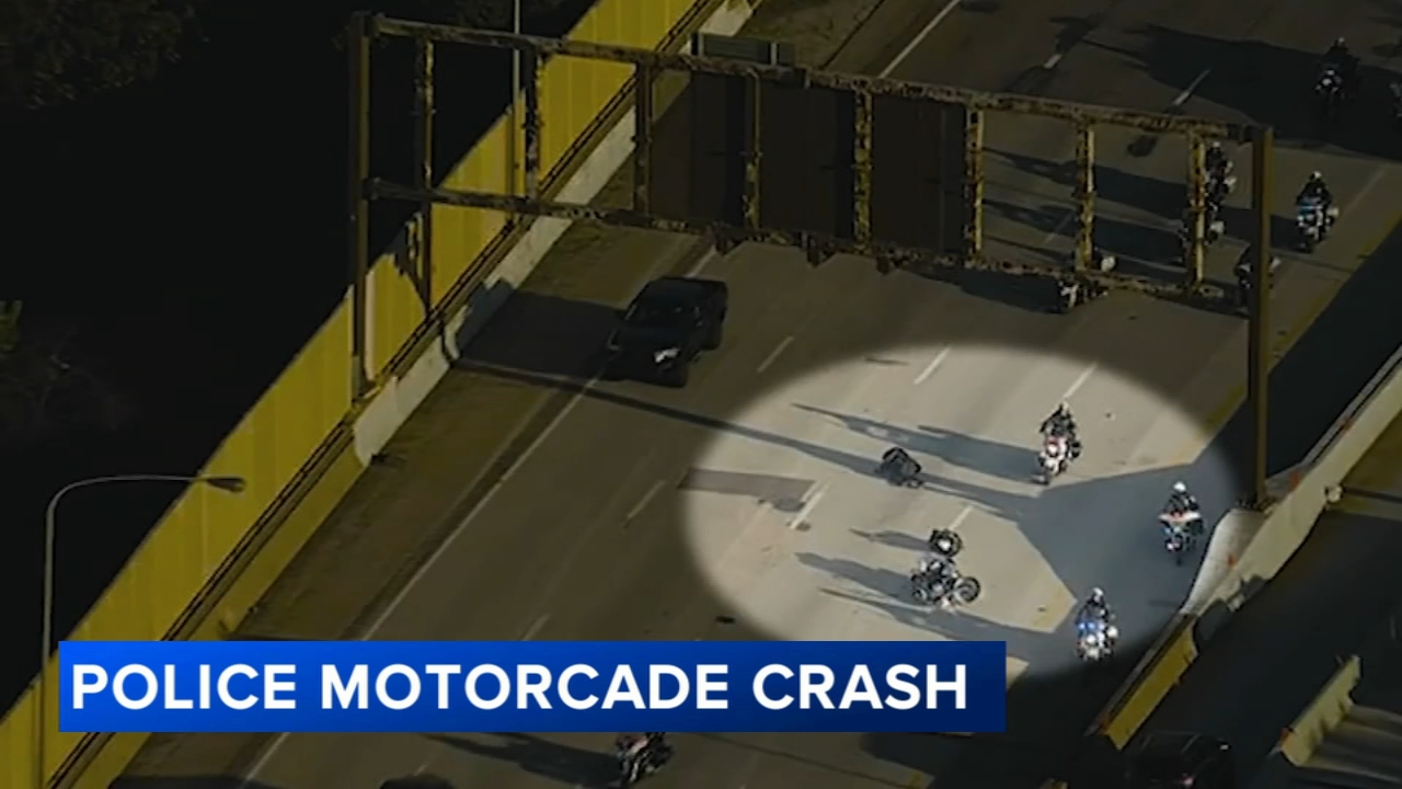 2 motorcycle cops injured in crash during procession on I-95 near Penn's Landing