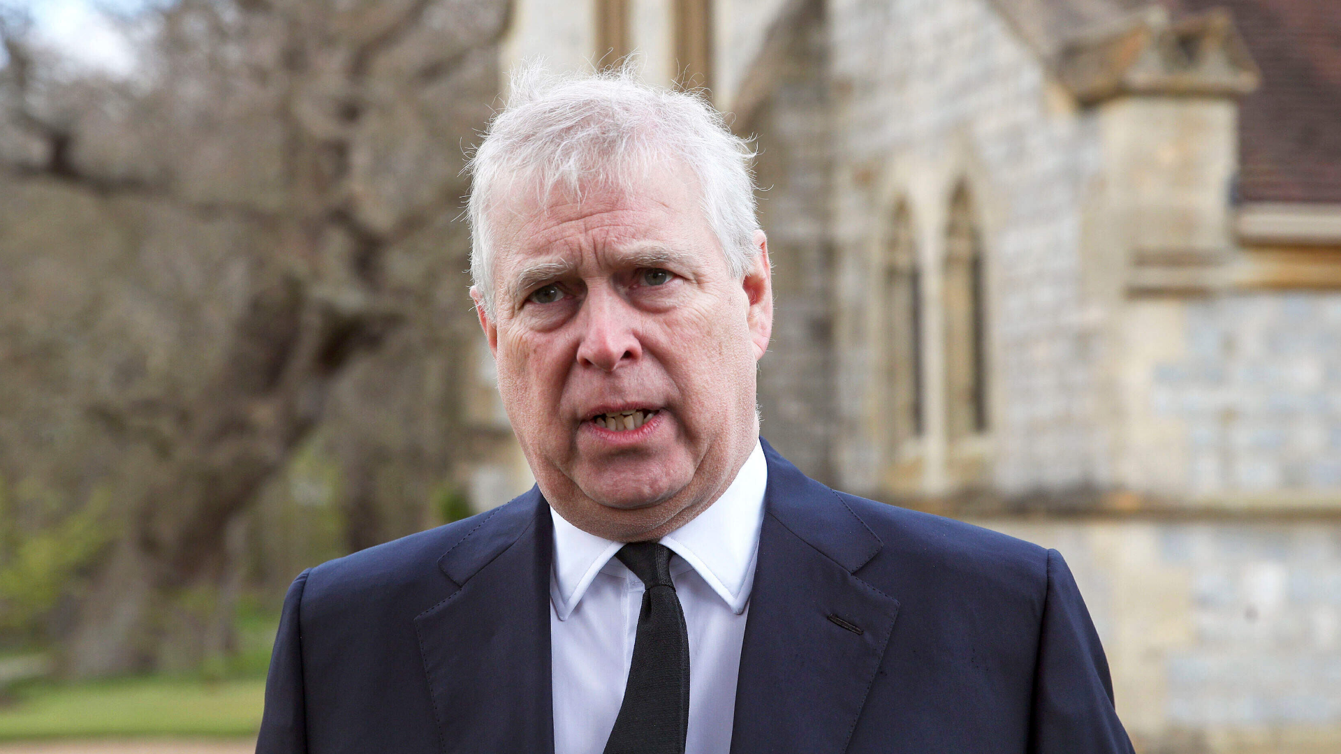 FILE - Britain's Prince Andrew speaks during a television interview at the Royal Chapel of All Saints at Royal Lodge, Windsor, April 11, 2021.