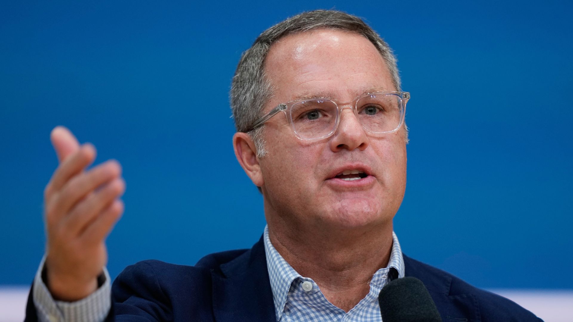 Walmart CEO Doug McMillon speaks at the Opportunity Summit Thursday, Sept. 25, 2025, in Bentonville, Ark.