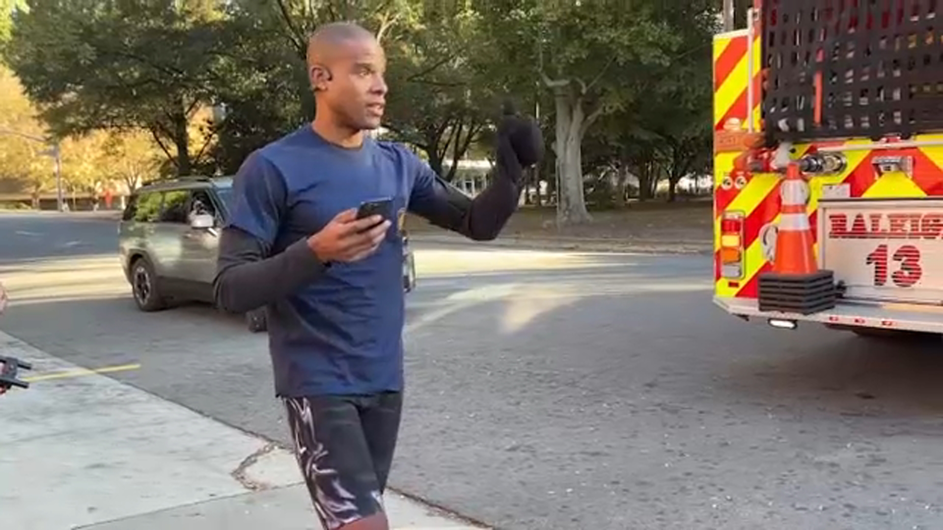 Jalen Snipes inizia la sua corsa da Raleigh a Charlotte venerdì 14 novembre 2025 (Foto: ABC11)