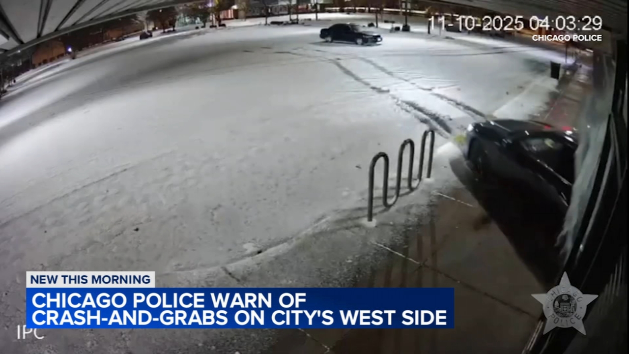 Crash-and-grab thieves slam stolen car into West Side business: VIDEO