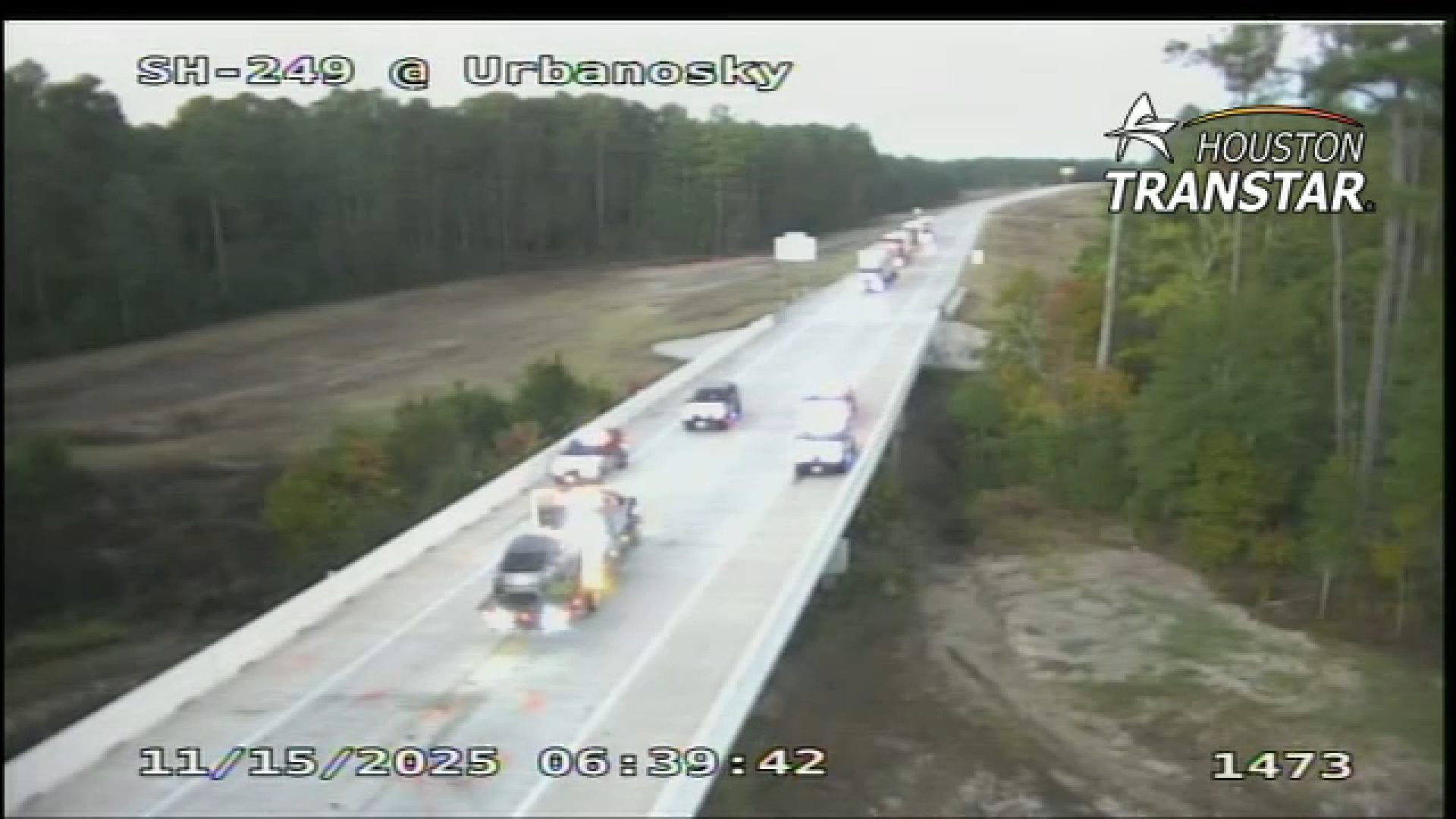 Houston TranStar cameras showed a complete closure of Highway 249 in Grimes County following a multi-vehicle wrong-way crash that killed 2 people on Saturday morning.