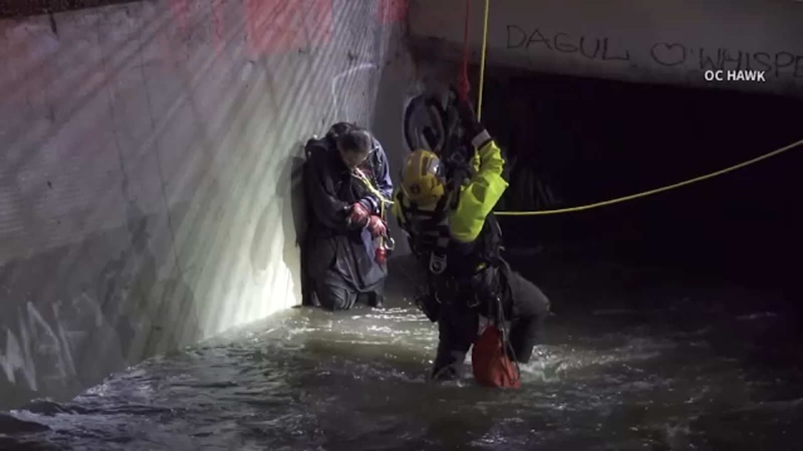 Dog remains missing after being swept away in OC flood control channel