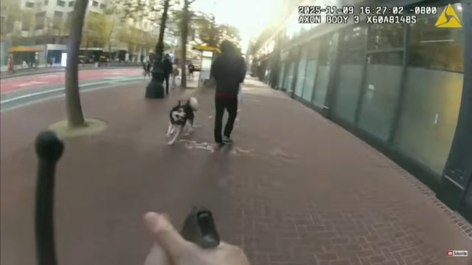 SFPD releases bodycam video of officer shooting man, dog on Market Street