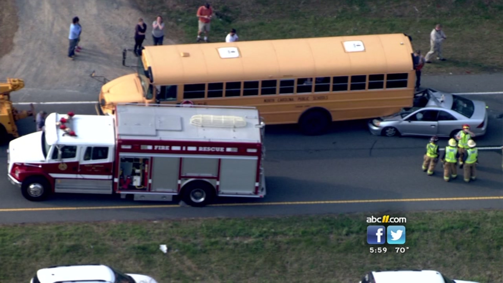 Car collides with school bus north of Pittsboro ABC11 RaleighDurham
