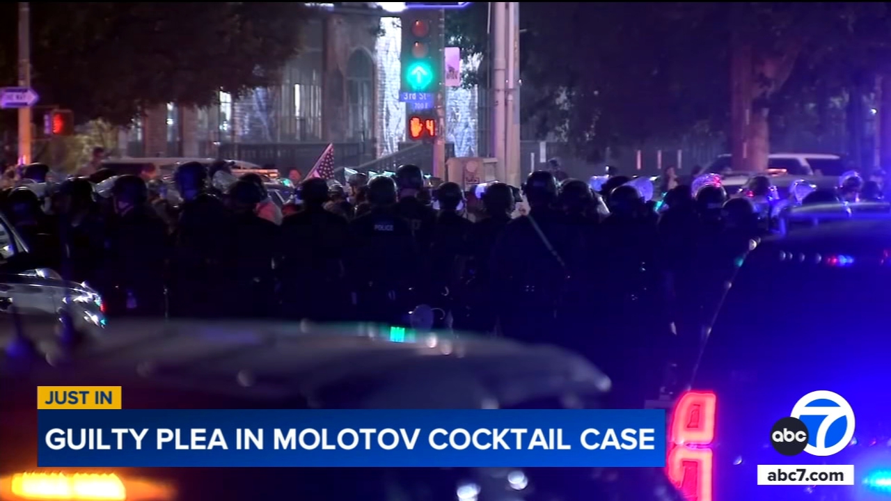 Man pleads guilty to possessing Molotov cocktail during protest