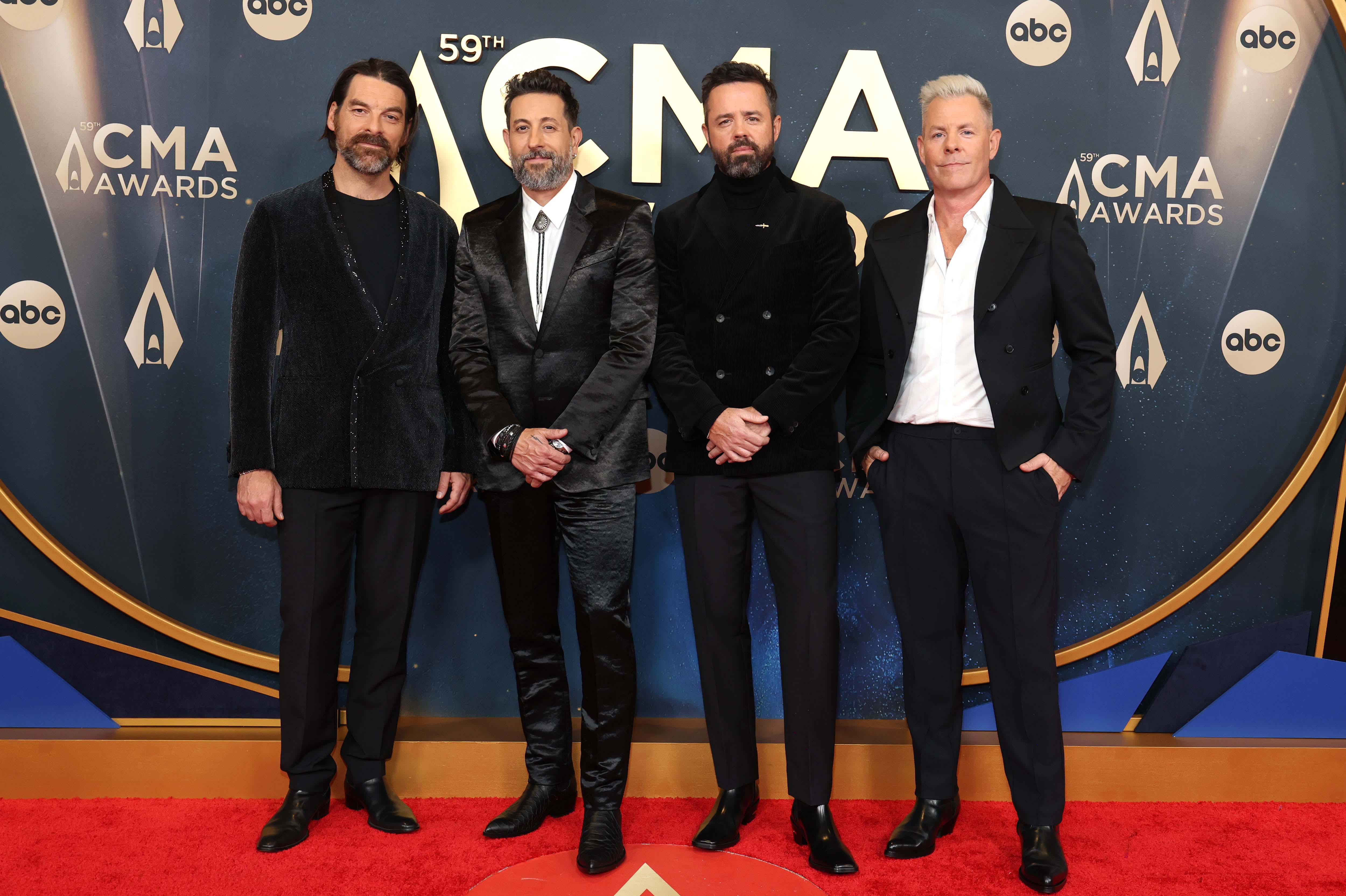 Geoff Sprung, Matthew Ramsey, Brad Tursi and Trevor Rosen of Old Dominion attend the Country Music Association Awards at Music City Center on Nov. 19, 2025 in Nashville, Tenn.