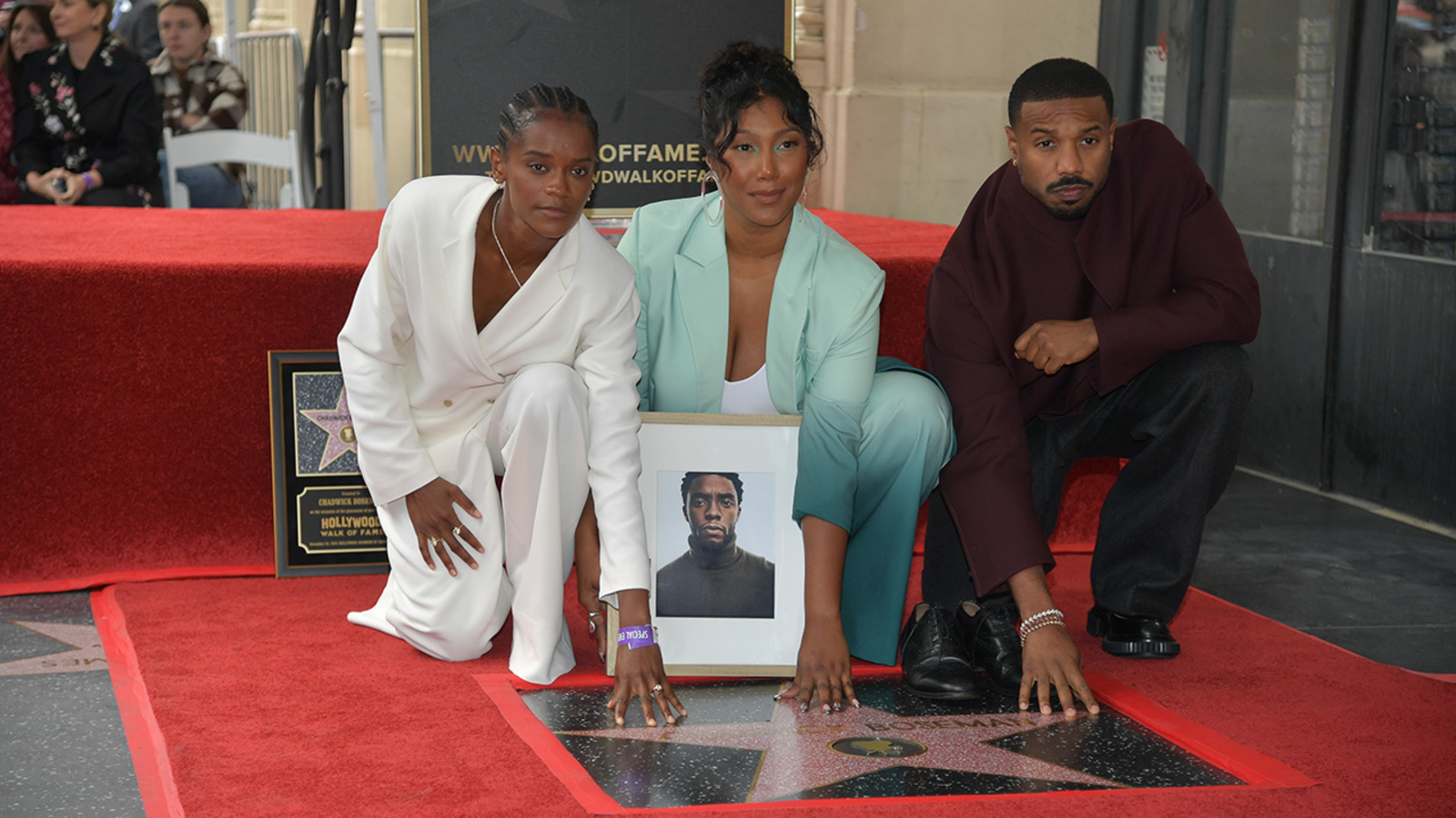 Chadwick Boseman honored with posthumous star on Hollywood Walk of Fame